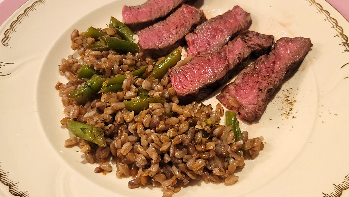 Farro and Green Bean Salad with Walnuts and Dill
